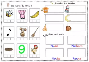 Vorschau - Arbeitsblätter - Buchstabeneinführung Nn - Seite 1