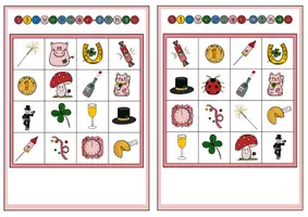 Vorschau - Spiele - Silvester und Glücksbringer Bingo Spielfeld, Bingo-Karten und DIY Bingo - Seite 1