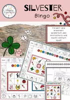 Vorschau - Spiele - Silvester und Glücksbringer Bingo Spielfeld, Bingo-Karten und DIY Bingo - Deckblatt