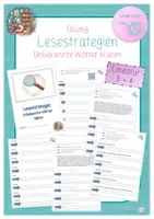 Vorschau - Arbeitsblätter - Lesestrategien nach BISS: Unbekannte Wörter klären - Deckblatt