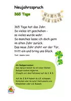Vorschau - Arbeitsblätter - Neujahrs-Paket: Sprechvers „365 Tage“ + Neujahrslied - Seite 1