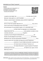 Vorschau - Arbeitsblätter - Arbeitsblätter zum Thema "Lausanne" (Lückentext, Hörverstehen) + Lösung & MP3 - Deckblatt