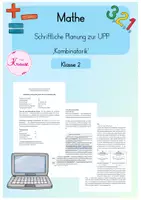 Vorschau - Stundenentwürfe - Schriftliche Planung zur UPP in Mathe "Kombinatorik" - Deckblatt