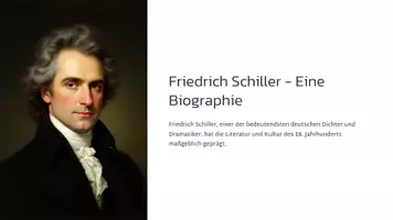 Vorschau - Fördermaterial/Inklusion - Friedrich Schiller – Biografie, Werke und Einfluss: Eine umfassende Präsentation - Deckblatt