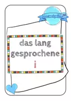Vorschau - Poster - Rechtschreibung: "Das lang gesprochene i (ie/ih/i)" - Deckblatt