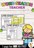 Aperçu - Feuilles d'exercices - Word Search Puzzle (Teacher) | Community Helpers Professeur Anglais - Page de couverture