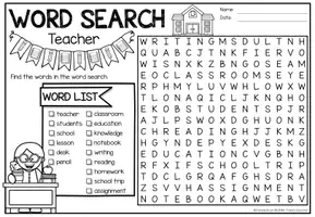 Voorbeeld - Word Search Puzzle (Teacher) | Community Helpers Docent Engels - Pagina 2