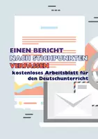 Vorschau - Arbeitsblätter - Einen Bericht nach Stichpunkten verfassen - Deckblatt
