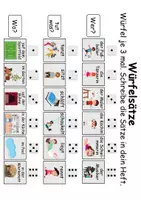 Vorschau - Mal- und Bastelvorlagen - Würfelsätze / Würfelspiel Hobbys/Hobbies - Deutsch/DaF/DaZ - Wortspiel - Seite 1