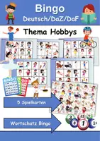Vorschau - Mal- und Bastelvorlagen - Wortschatz Bingo - Hobbys/Hobbies (Klasse 1 und 2) - Deckblatt