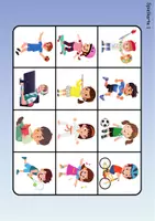 Vorschau - Mal- und Bastelvorlagen - Wortschatz Bingo - Hobbys/Hobbies (Klasse 1 und 2) - Seite 1