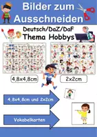 Vorschau - Arbeitsblätter - Vokabelbilder Hobbys/Hobbies - Bilder zum ausschneiden (Klasse 1 und 2) - Deckblatt