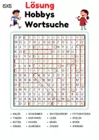 Vorschau - Arbeitsblätter - Wortsuchspiel/Wortsuche/Suchsel Hobbys/Hobbies (Grundschule) - 4 Varianten - Seite 3