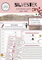 Vorschau - Arbeitsblätter - Silvester und Glücksbringer - Wörter nach dem ABC sortieren - Deckblatt