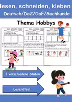Vorschau - Unterrichtsreihen - Materialpaket - Lesen Hobbys/Hobbies - DaZ/DaF, Deutsch, Sachunterricht - Seite 1