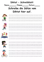 Vorschau - Arbeitsblätter - GRATIS - Diktat Thema Hobbys/Hobbies - DaZ/DaF, Deutsch (Klasse 1 bis 4) - Seite 2
