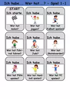 Vorschau - Arbeitsblätter - Ich habe, wer hat? (Hobbys/Hobbies) 1. Klasse Deutsch, DaZ/DaF - Wortschatz Förderung, Hörverstehen, Leseverstehen - Gruppenspiel - Seite 1