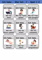 Vorschau - Arbeitsblätter - Ich habe, wer hat? (Hobbys/Hobbies) 1. Klasse Deutsch, DaZ/DaF - Wortschatz Förderung, Hörverstehen, Leseverstehen - Gruppenspiel - Seite 2