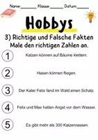 Vorschau - Arbeitsblätter - Hobbys/Hobbies Leseverstehen und Wortschatz - DaZ/DaF, Deutsch, Sachunterricht - Seite 3