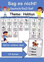 Vorschau - Mal- und Bastelvorlagen - Sag es nicht Hobbys/Hobbies - DaZ/DaF, Deutsch (Spiel) - Deckblatt