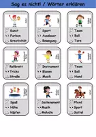 Vorschau - Mal- und Bastelvorlagen - Sag es nicht Hobbys/Hobbies - DaZ/DaF, Deutsch (Spiel) - Seite 1