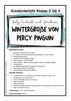 Vorschau - Mal- und Bastelvorlagen - Wintergrüße von Percy Pinguin - Kunstidee im Winter für Klasse 2 bis 5 - Salztechnik und Wasserfarben - Seite 2
