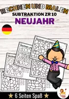 Voorbeeld - Rechen-Mal-Blätter - Subtraktion ZR 10 (Neujahr / Silvester) Wiskunde Nieuwjaar Duits - Voorblad