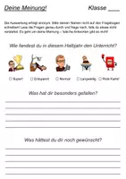 Vorschau - Arbeitsblätter - Fragebogen zum Unterricht - Feedback geben zum Schuljahresabschluss von Schülern für Lehrer - Schülerfeedback - Feedbackbogen - Schuljahresende - Schuljahresbeginn - Beurteilung - Lehrerzeugnis - Seite 1