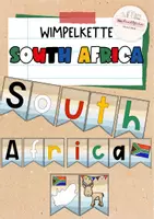 Vorschau - Mal- und Bastelvorlagen - South Africa | Wimpelkette | Landeskunde - Deckblatt
