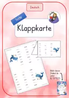 Vorschau - Stationenlernen - Freebie Klappkarte, Lesen, 1.Klasse, - Deckblatt