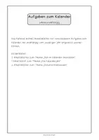 Vorschau - Arbeitsblätter - Aufgaben zum Kalender - Deckblatt