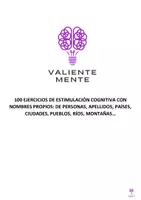 Vista previa - Hojas de trabajo - 100 EJERCICIOS DE ESTIMULACIÓN COGNITIVA CON NOMBRES PROPIOS - Portada