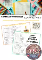 Vorschau - Arbeitsblätter - it's VS its | they're VS there VS their (Worksheet) - Deckblatt