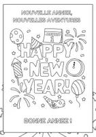Aperçu - Feuilles d'exercices - coloriages carte de voeux 2025 - Page 1