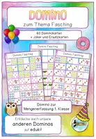 Vorschau - Spiele - Domino zum Thema Fasching / Karneval - Deckblatt
