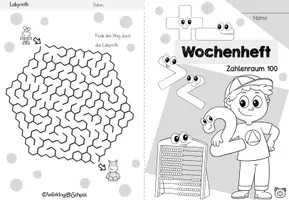 Vorschau - Stationenlernen - Zahlenraum 100 Klasse 2 | Wochenheft 1 Mathematik - Seite 1