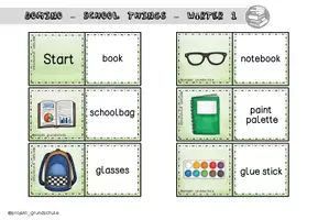 Vorschau - Spiele - Englisch - Domino - school things + Drehscheibe - Seite 3