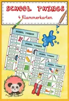 Vorschau - Spiele - School things - Klammerkarten - Englisch - Deckblatt