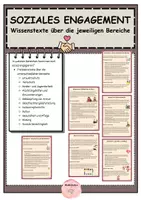 Vorschau - Aufgabenkarten - SOZIALES ENGAGEMENT - Wissenstexte über die Bereiche - Deckblatt