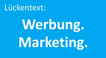 Vorschau - Arbeitsblätter - Lückentext: Werbung. Marketing - Deckblatt