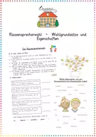 Vorschau - Arbeitsblätter - Klassensprecherwahl: Wahlgrundsätze & Eigenschaften - Soziales Lernen - Kl. 3/4 (Arbeitsblätter) - Deckblatt