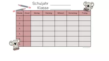 Vorschau - Lehrpläne/Lehrermaterial - Editierbare Stundenpläne für deine Koala-Klasse - Seite 2