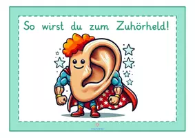 Vorschau - Poster - Zuhörstrategien Zuhörtipps Zuhörregeln Zuhörhelden Grundschule Regeln Zuhören 1.-4. Klasse - Seite 1