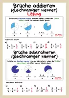 Vorschau - Arbeitsblätter - Brüche addieren und subtrahieren (gleichnamige und ungleichnamige Brüche) - Seite 3