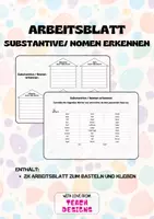 Vorschau - Arbeitsblätter - Substantive erkennen: Substantivhäuser zum Kleben - Deckblatt