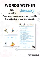 Aperçu - Jeux - Words within- mois gratuit : Janvier /// Jeu FLE - Page de couverture