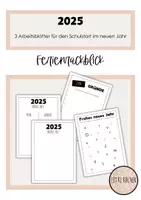 Vorschau - Arbeitsblätter - 2025 - 3 Arbeitsblätter für den Start im neuen Jahr | Ferienrückblick - Deckblatt