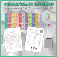 Vista previa - Hojas de trabajo - L'estratègia de l'ascensor: numeració 1-50; sumo i resto 10. - Portada