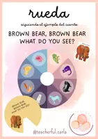 förhandsvisning - ROTERANDE HJUL för retelling med exemplet från berättelsen Brown Bear, Brown Bear - försättsblad