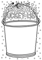 Vorschau - Arbeitsblätter - Neujahrs Bucket List - Ziele und Vorsätze zum Aufschreiben im neuen Jahr - Seite 1